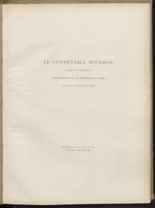 Le Connétable Bourbon.