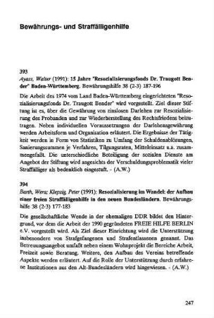 247-256, Bewährungs- und Straffälligenhilfe