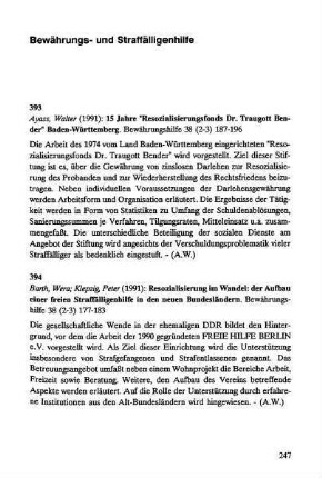 247-256, Bewährungs- und Straffälligenhilfe