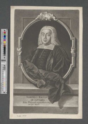 Iosephvs Avrelius de Januario : Iudex Tribunalis, magnæ Vicariæ Neapo[litanae] ; nat[us] 1701. Neapoli