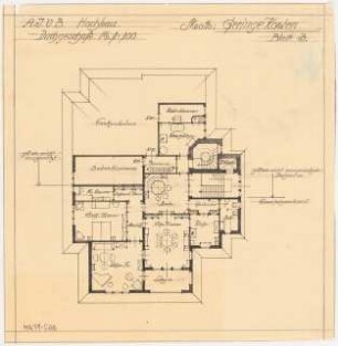 Umbau eines Landhauses Monatskonkurrenz Februar 1933: Grundriss Dachgeschoss 1:100