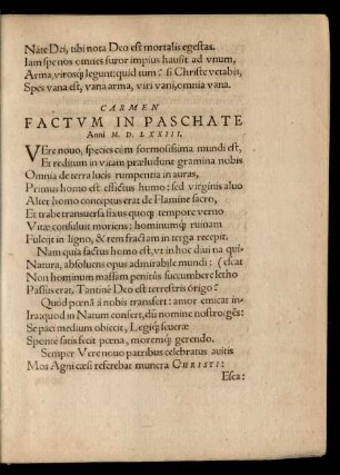 Carmen Factum In Paschate ...