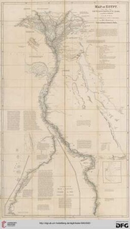 Map of Egypt : 1 inch: 1/4 of a marine mile ; "suppl. to the map of Egypt or course of the Nile from Essouan to the confines of Dongola"