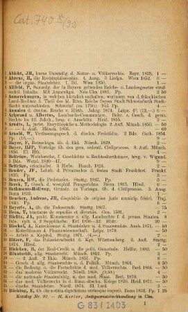 Antiquarischer Katalog von Heinrich Kerler, 92