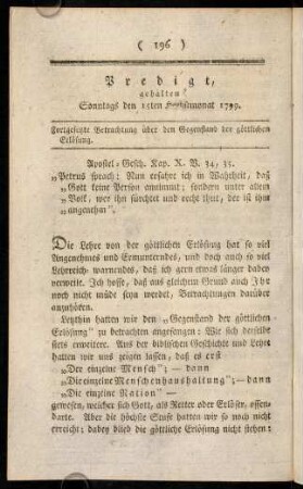 196-208, Predigt gehalten Sonntasg den 15ten Herbstmonat 1799.