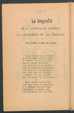 La biografía de los principales hombres, la posición de las fuerzas y los grandes hechos de armas