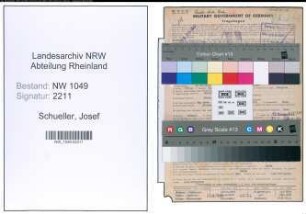 Entnazifizierung Josef Schueller , geb. 20.12.1909 (Bauingenieur)