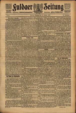 Zweite Ausgabe vom Dienstag, den 26. Januar 1909.