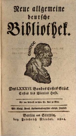 Neue allgemeine deutsche Bibliothek. 86. 1804