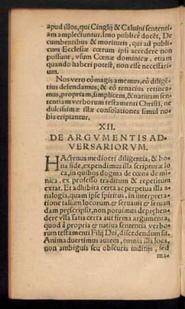 XII. De Argumentis Adversariorum.