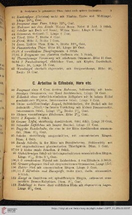 C. Arbeiten in Elfenbein, Horn etc.