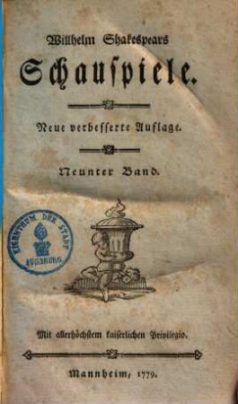 Willhelm Shakespears Schauspiele, 9