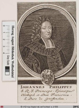 Bildnis Johann Philipp II. (1664 Reichsfrhr. von Greiffenclau zu Vollrads), 1699-1719 Fürstbischof von Würzburg