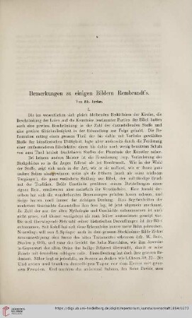 7: Bemerkungen zu einigen Bildern Rembrandt's