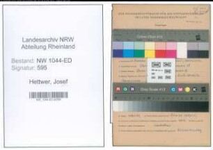 Entnazifizierung Josef Hettwer , geb. 23.12.1900 (Volksschullehrer)