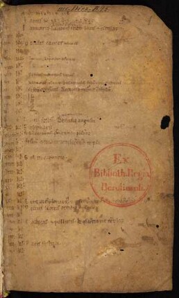 Kalendarium Romanum (unvollständig, Januar bis Juni)