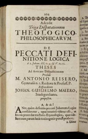 De Peccati Definitione Logica
