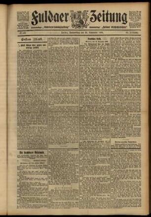 Erste Ausgabe vom Donnerstag, den 15. November 1906.