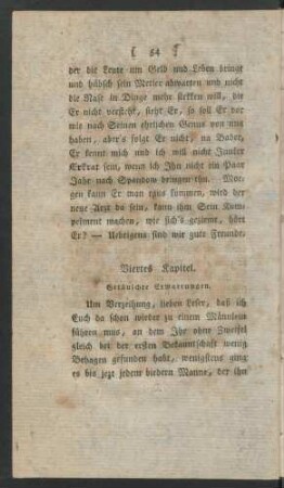 Viertes Kapitel. Getäuschte Erwartungen
