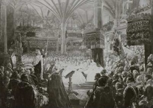 Krönung König Wilhelms I. in Königsberg im Jahre 1861. Ölskizze