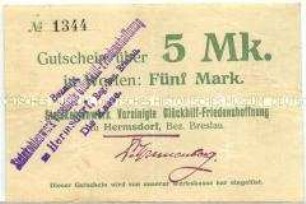 Hermsdorf, Steinkohlenwerk, 5 Mark