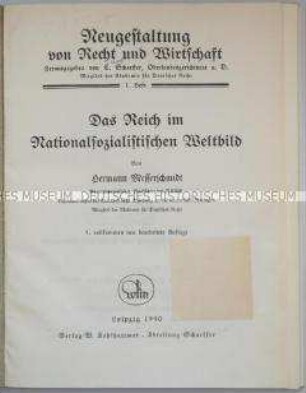 Nationalsozialistische Abhandlung über das Wesen des Reichs