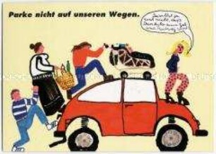Postkarte für Rücksicht im Verkehr