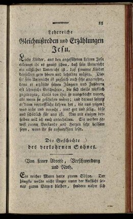 Lehrreiche Gleichnißreden und Erzählungen Jesu.