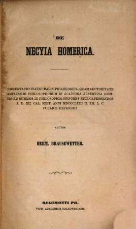 De negycis homerica