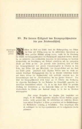 XV. Die fernere Tätigkeit des Kreuzgeschwaders bis zum Friedensschluß