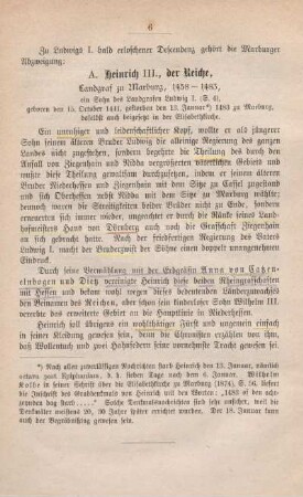 Heinrich III., der Reiche, Landgraf zu Marburg, 1458 - 1483