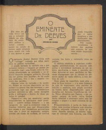 O eminente Dr. Deeves