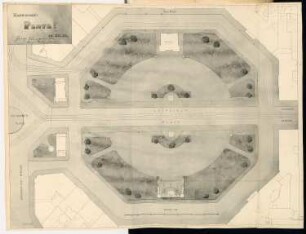Umgestaltung des Leipziger Platzes, Berlin Monatskonkurrenz Dezember 1902: Lageplan 1:250; Maßstabsleiste
