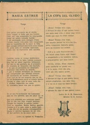 La copa del olvido : Tango