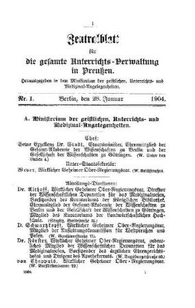 Ministerium der geistlichen etc. Angelegenheiten