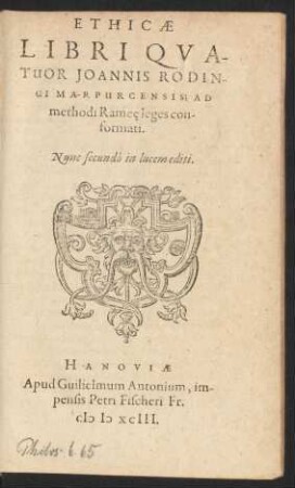 Ethicae Libri Quatuor ...