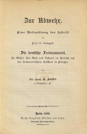 Zur Abwehr