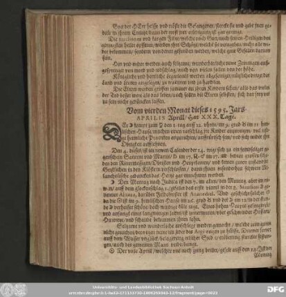 Vom vierden Monat dieses 1595. Jars.