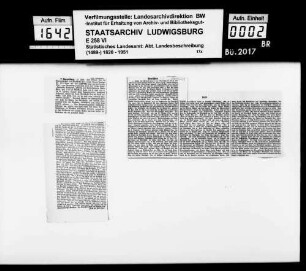Materialsammlung für eine Neubearbeitung der OAB
