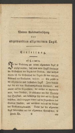 Weitere Auseinandersetzung der angewandten allgemeinen Logik