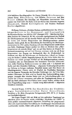 Krause, Hartfrid :: USPD, zur Geschichte der Unabhängigen Sozialdemokratischen Partei Deutschlands, (Studien zur Gesellschaftstheorie) : Frankfurt a.M. u.a., Europäische Verlagsanstalt, 1975