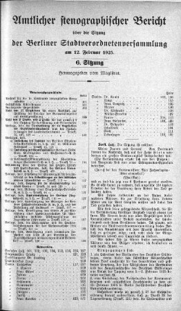Sitzung 6., 12. Februar 1925