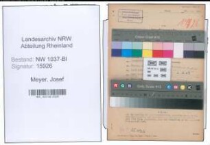 Entnazifizierung Josef Meyer , geb. 14.11.1906 (Inspektor)