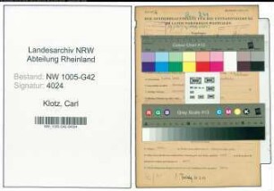 Entnazifizierung Carl Klotz , geb. 07.07.1893 (Ziegeleipaechter)