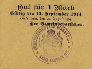 Gutschein - 1 Mark