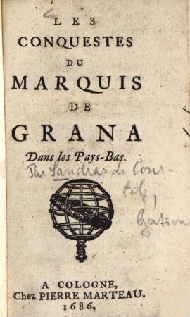 Les conquestes du marquis de Grana Dans les Pays-Bas