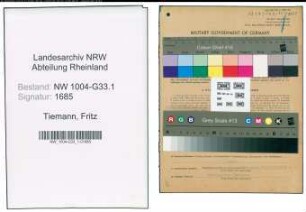 Entnazifizierung Fritz Tiemann , geb. 28.06.1903 (Lehrer)