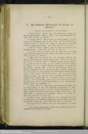 IV. Die ständische Wirksamkeit des Königs als Prinzen