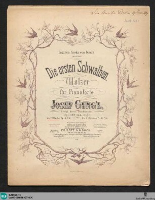 Die ersten Schwalben : Walzer für Pianoforte; op. 344