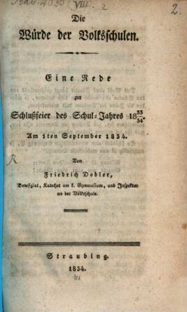 Die Würde der Volksschulen : Eine Rede ...